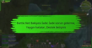 Battle.Net Bakiyesi İade: İade sorun giderme, Yaygın hatalar, Destek iletişimi